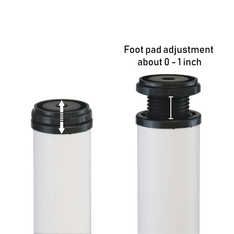 QLLY 28 inch Adjustable Tall Metal Desk Legs, Office Table Furniture Leg Set, Set of 4 (White) - Image 3